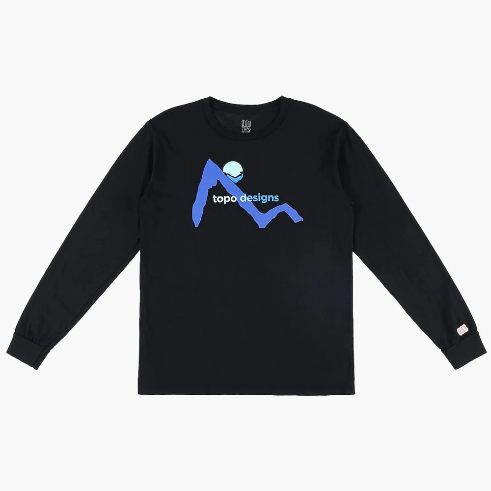 Topo Designs Sunset Tee Long Sleeve Black Blue XL